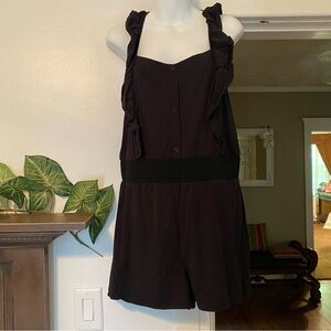 Women's Black Ruffled Jumpsuit